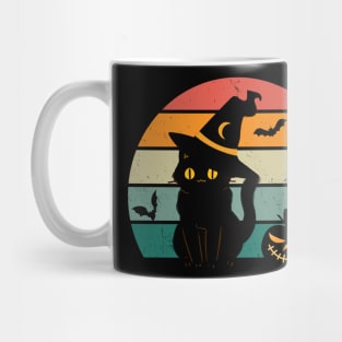 Vintage Cute Halloween Cat Animal Mug